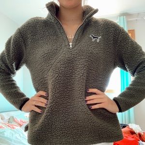 PINK VS sherpa pullover